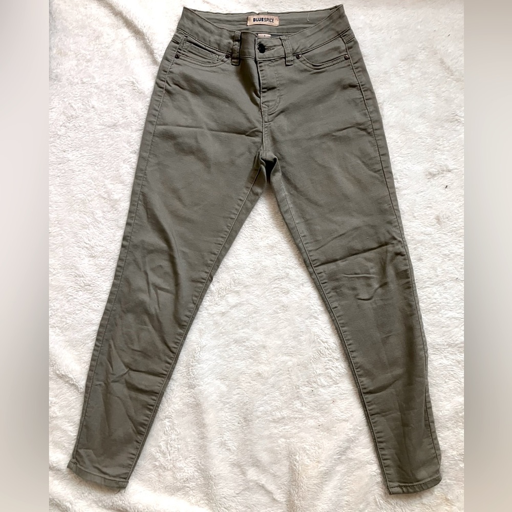 Blue Spice Mint Green Skinny Ankle Jeans